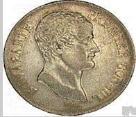 Moneda representando a Napolen como Primer Consul